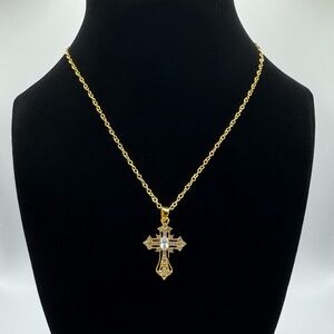 Elegant Gold Cross Pendant Necklace
